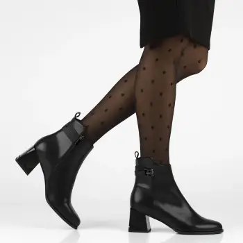 Botine piele naturala 7364 negru imagine