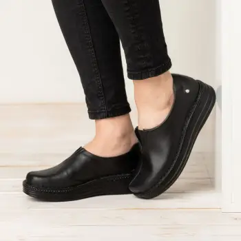 Pantofi confortabili din piele naturala 9000 negru imagine