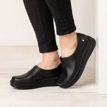 Pantofi confortabili din piele naturala 9000 negru imagine