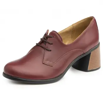 Pantofi din piele naturala 594 bordo imagine