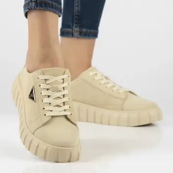 Pantofi piele 4138 bej velur imagine