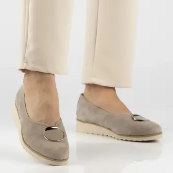 Pantofi piele 6095 bej velur imagine