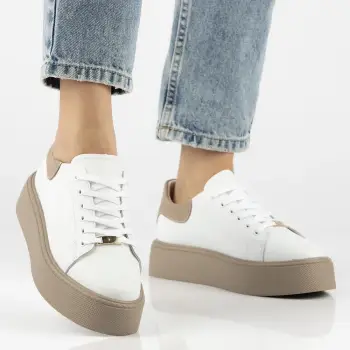 Pantofi piele 6119 alb imagine