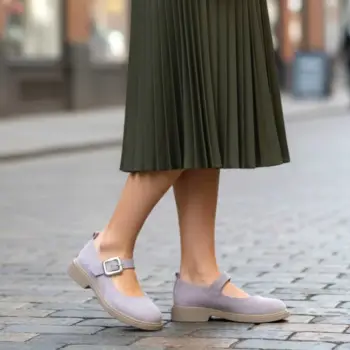 Pantofi piele 645 lila imagine