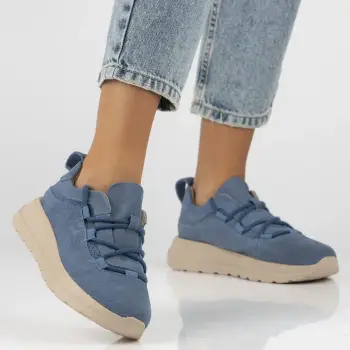 Pantofi piele 6706 albastru imagine