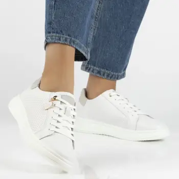 Pantofi piele 6860 alb imagine