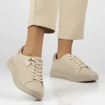 Pantofi piele 6860 bej imagine