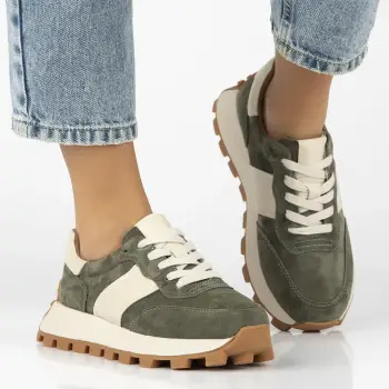Pantofi piele 7112 kaki imagine