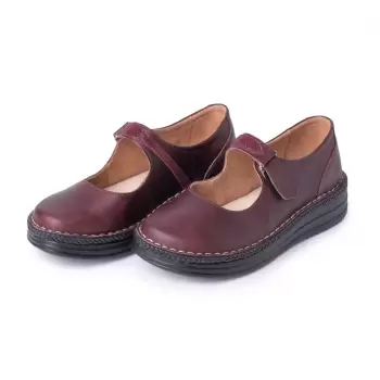 Pantofi piele Dania bordo imagine