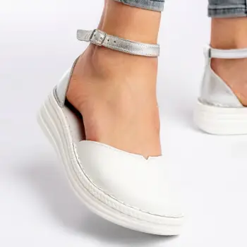 Pantofi piele Kitty alb imagine