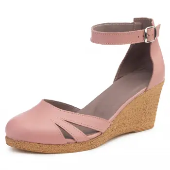 Pantofi piele naturala 036 roz-T imagine