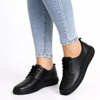 Pantofi piele naturala 070 negru imagine