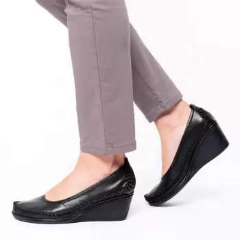 Pantofi piele naturala 1207 Negru imagine