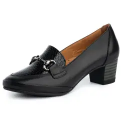 Pantofi piele naturala 245 negru-croco imagine