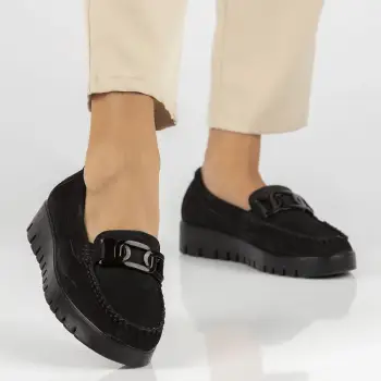 Pantofi piele naturala 3334 negru imagine