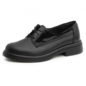 Pantofi piele naturala 345 negru-lac imagine