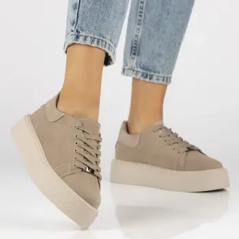 Pantofi piele naturala 6119 taupe imagine