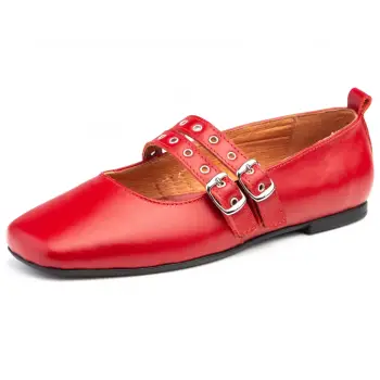 Pantofi piele naturala 646 rosu imagine