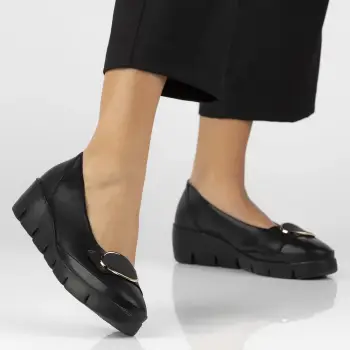 Pantofi piele naturala 6465 negru imagine