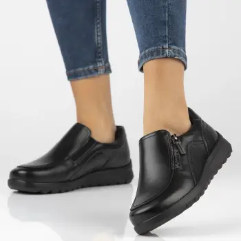 Pantofi piele naturala 6631 negru imagine