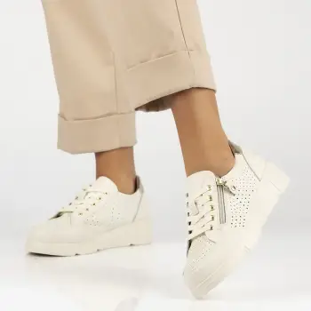 Pantofi piele naturala 6702 bej imagine