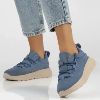 Pantofi piele naturala 6706 albastru imagine