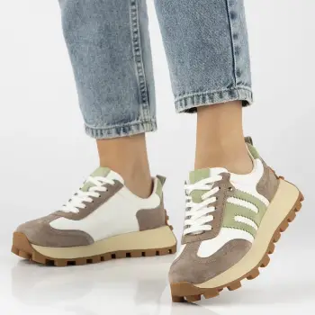 Pantofi piele naturala 6743 alb-bej imagine