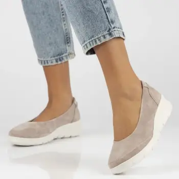 Pantofi piele naturala 6768 bej imagine