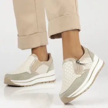 Pantofi piele naturala 6777 bej imagine