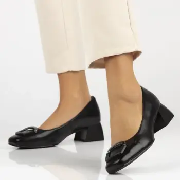 Pantofi piele naturala 6946 negru imagine