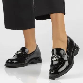 Pantofi piele naturala 7071 negru imagine