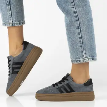 Pantofi piele naturala 7114 albastru imagine