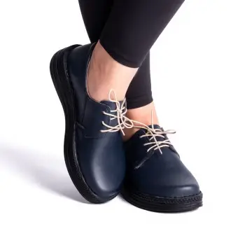 Pantofi piele naturala 9100 blu imagine