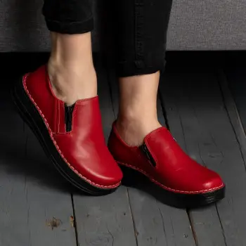 Pantofi piele naturala 9300 rosu imagine