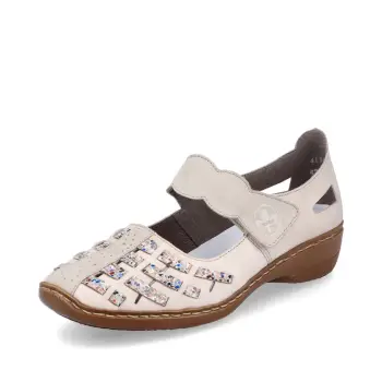 Pantofi piele naturala Rieker 41369-60 crem imagine