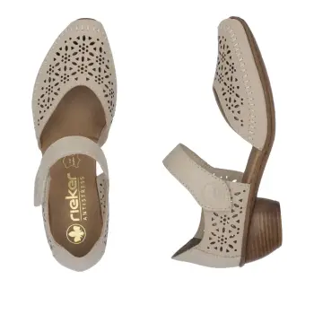 Pantofi piele naturala Rieker 43750-62 bej imagine
