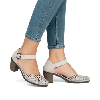 Pantofi piele Rieker 40902-60 crema imagine