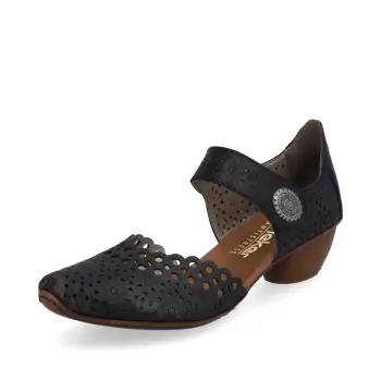Pantofi piele Rieker 43753-14 blu imagine