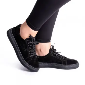 Pantofi piele velur 3027 negru imagine