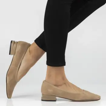 Pantofi piele velur 7737 nisipiu imagine