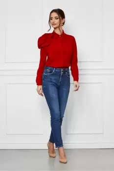 Blugi Sara albastri skinny imagine