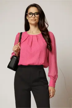 Bluza fucsia eleganta cu buline si fir lurex imagine