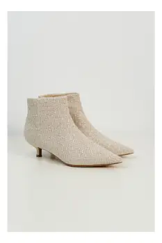Botine Ema ivory din tweed imagine