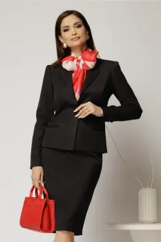 Compleu DY Fashion negru clasic din sacou si fusta office imagine