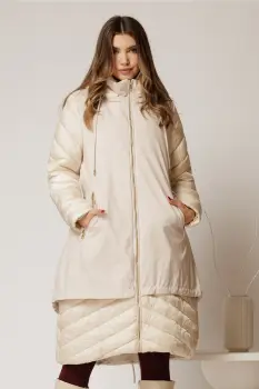 Geaca dama ivoar croi lejer cu fermoar metalic auriu imagine