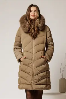 Geaca dama maro cu gluga si blanita detasabila imagine