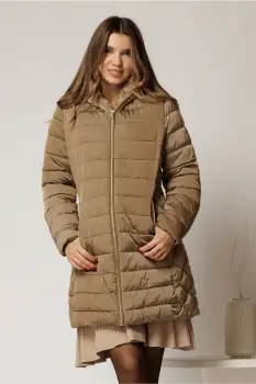 Geaca dama maro cu gluga si blanita pe interior imagine