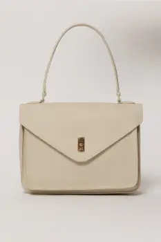 Geanta eleganta ivory cu design structurat imagine