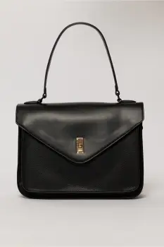 Geanta eleganta neagra cu design structurat imagine