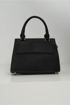 Geanta office din piele ecologica neagra cu maner dublu imagine